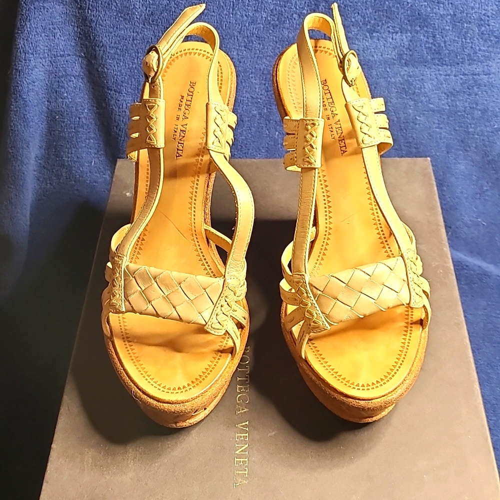 Bottega Veneta Platform Wedge Sandals